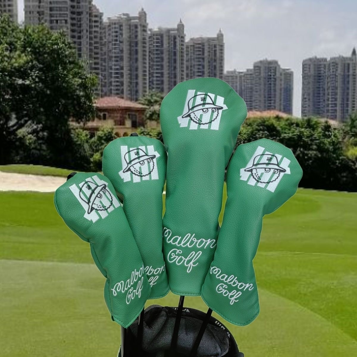 Bild von Malbon Golf Club Head Covers × UNDEFEATED 4-piece Head Cover Set #2629