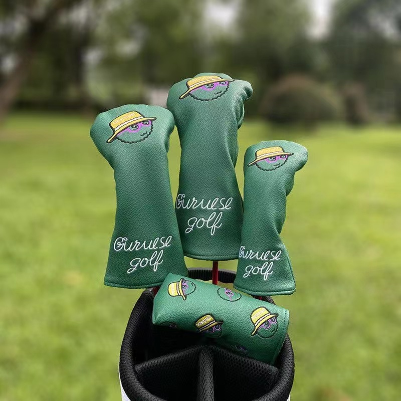 Bild von Malbon Golf Green Headcover 3pcs Set Driver Fairway UT Club Unique Design New #2646